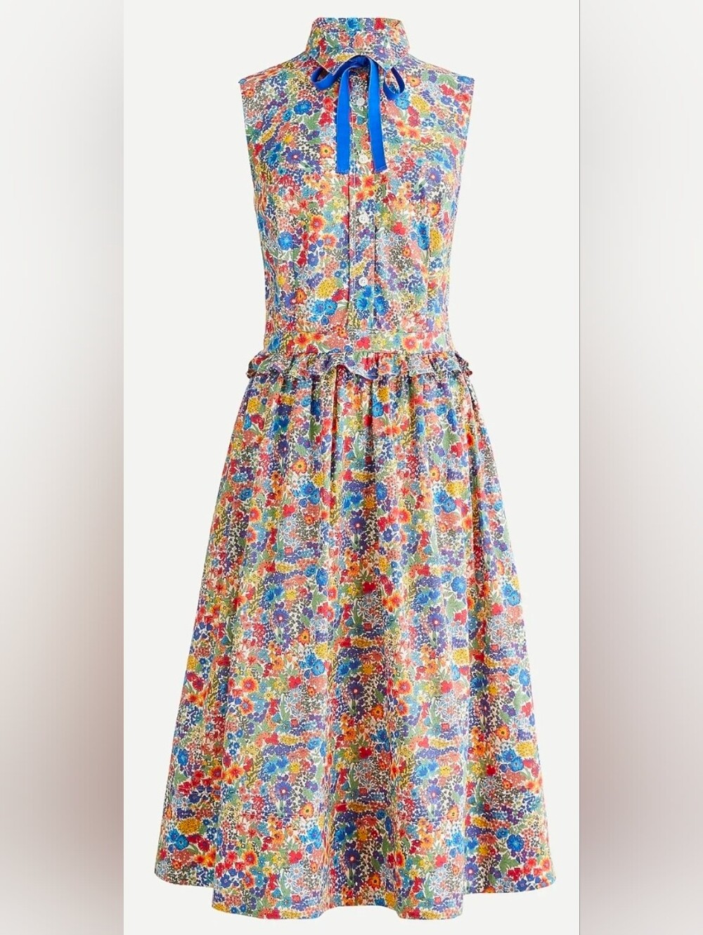 J.CREW Sleeveless Shirt-dress in Liberty® Margaret Annie Print Cotton Sz 8